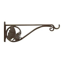 Hanging Plant Bracket, Butterfly, Brown Aluminum, 15-In.