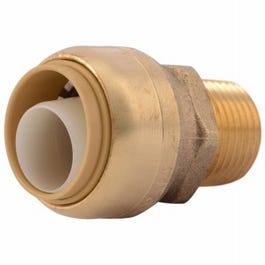 Brass Push MIP Reducing Adapter Fitting, 3/4 x 1/2-In.
