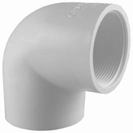 Pipe Fitting, PVC Ell, 90-Degree, White, 2-In.