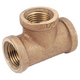 Pipe Fittings, Tee, Lead-Free Rough Brass, 3/8-In.