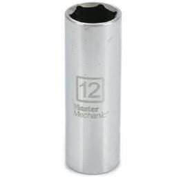 Metric Deep Well Socket, 6-Point, 1/4-In. Drive, 12mm
