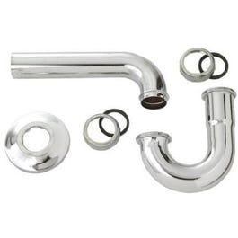 Lavatory Wall Drain P-Trap, Chrome-Plated Brass, 1.25-In. O.D.
