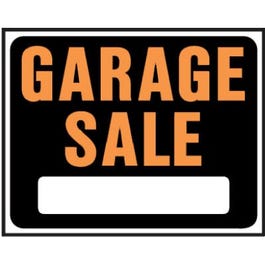 "Garage Sale" Sign, Hy-Glo Orange/ Black Plastic,  15 x 19-In.