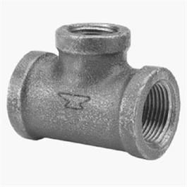 Pipe Fitting, Reducing Tee, Black, 1 x 1 x 3/4-In.