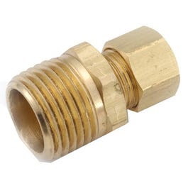 Brass Connector, 3/8-In. Compression x 1/4-In. Male Pipe Thread
