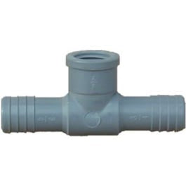 Pipe Fitting Insert Tee, Female, Poly, 1 x 1 x 3/4-In.