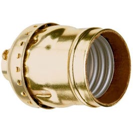 Metal Shell Lampholder, Brass Finish, 660-Watt, 250-Volt