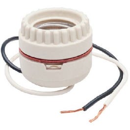 Incandescent Medium Base Porcelain Lampholder, Keyless, 660-Watt, 250-Volt, 2-Pc. Ring with Leads