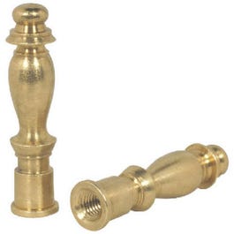 Lamp Finial, Solid Brass, 2-In., 2-Pk.