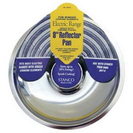 Electric Range Reflector Pan, Fixed-Element, Chrome, 8-In.