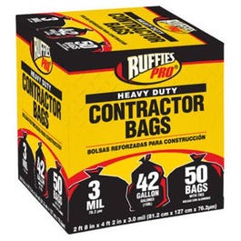 Heavy Duty Contractor Bags, 42-Gal., 50-Pk.