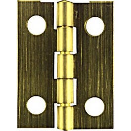Narrow Hinge, Brass, 1.5 x 7/8-In., 2-Pk.