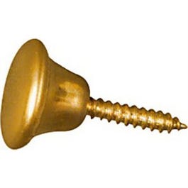 Cabinet Knob With Screws, Bright Brass, 1/2-In., 2-Pk.