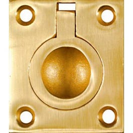 Cabinet Ring Pull, Bright Brass, 1-3/8-In.