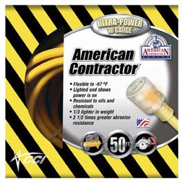 50-Ft. 10/3 Yellow American Contractor Series Outdoor Cord