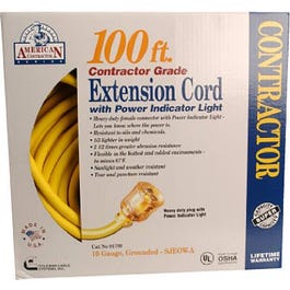 100-Ft. 10/3 Yellow American Contractor Series Outdoor Cord