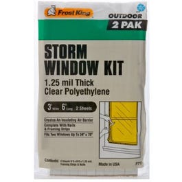 Outdoor Storm Window Kit, 3 x 6-Ft., 2-Pack