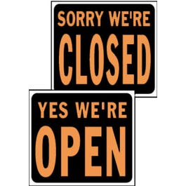 Open/Closed Reversible Sign, Plastic, 15 x 19-In.