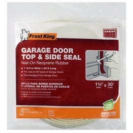 Garage Door Top & Side Weatherseal, 1-3/4" W x 30' L
