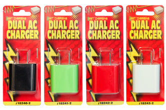 Service Tool Dual AC Wall Charger 2.1/1amp - Green (2.1/1amp, Green)