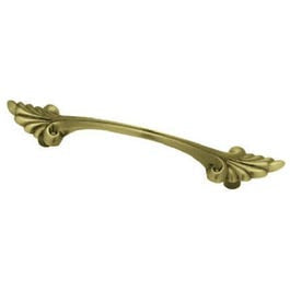 Cabinet Pull, Antique Brass, Traditional Bow,4.5-In.