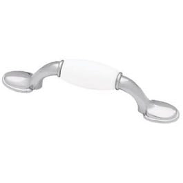 5-In. Chrome/ White Spoon Foot Cabinet Pull