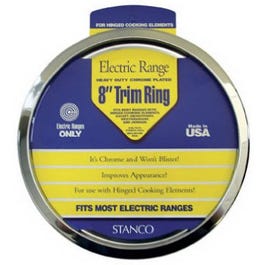 Electric Range Trim Ring, Chrome-Plated, 8-In.