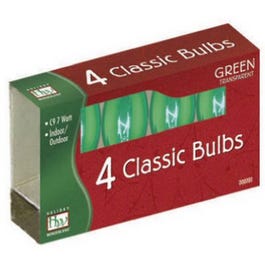 Christmas Lights Replacement Bulb, C9, Green Transparent, 4-Pk.