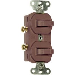 2 Single-Pole Switch, Grounding, Brown, 15-Amp, 120/277-Volt