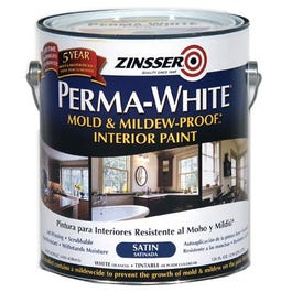 Mold & Mildew Proof Interior Paint, White Satin, Gallon