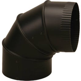 Adjustable Stove-Pipe Elbow, Black, 24 Gauge, 5-In.