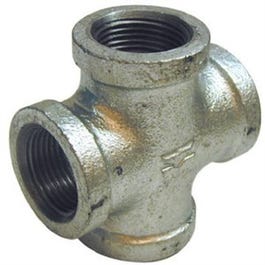 Pipe Fitting, Galvanized Cross, 1/2-In.