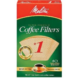 40-Pack #1 Natural Brown Cone Coffee Filters
