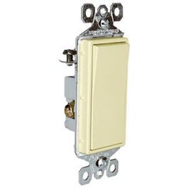 Lighted Decor Switch, 3-Way, Grounded, Ivory, 15-Amp, 120/277-Volt