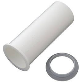 Flanged Kitchen Drain Tailpiece, White Plastic, 1.5-In. O.D. x 4-In.