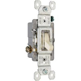 Illuminated Toggle Switch, SP, Grounding, Ivory, 120-Volt, 15-Amp