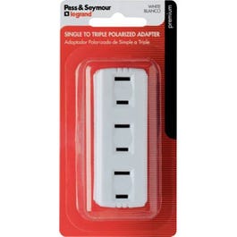 15A White Triple Plug In Adapter