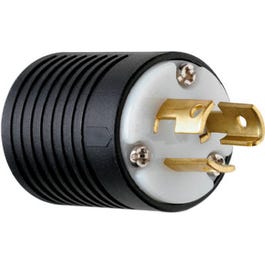 Locking Plug, Black & White, 2-Pole/3-Wire, 15A, 125-Volt