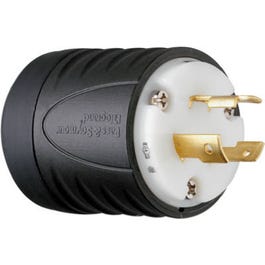Locking Plug, 20-Amp, 250-Volt, Black/White