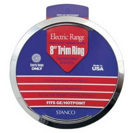 Electric Range Trim Ring, Chromed Steel, 8-In.