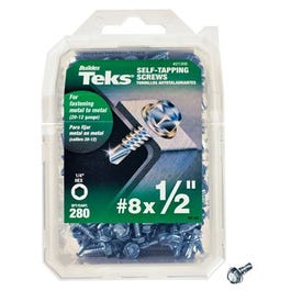 Drill Point Screws, Self-Tapping, Hex Washer Head, #8 x 1/2-In., 280-Pk.