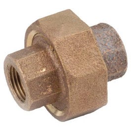 Pipe Fitting, Red Brass Union, Lead-Free, 1/4-In.