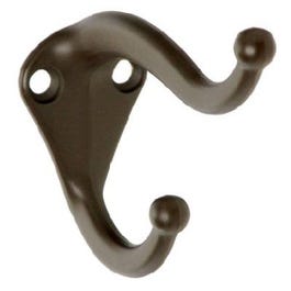 Hat & Coat Hook With Ball Tip, Die-Cast Zinc With Oil-Rubbed Bronze