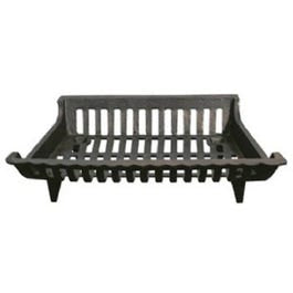 Cast Iron Fireplace Grate, Black, 18-In.