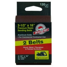 2-Pk., 2.5 x 16-In. 120-Grit Bi-Directional Sanding Belt