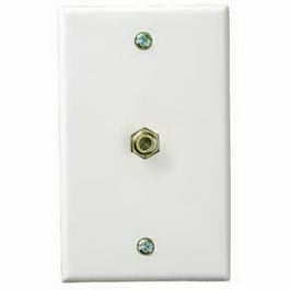 Coaxial Cable Wall Plate, White