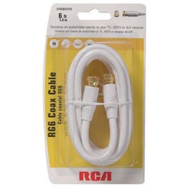 6-Ft. White RG6 Coaxial Cable With "F" Connectors