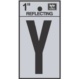 Address Letters, "Y", Reflective Black/Silver Vinyl, Adhesive, 1-In.