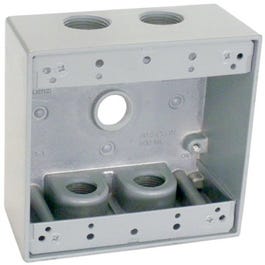 Gray 2-Gang Outlet Box