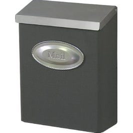 Designer Series Wall Mailbox With Lock, Bronze Galvanized Steel With Nickel Lid, Medium, 12.5 x 9.5 x 4-In.